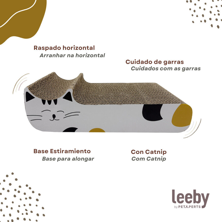 Leeby Kira tabla rascador de cart&oacute;n blanco para gatos, , large Imagen numero 4