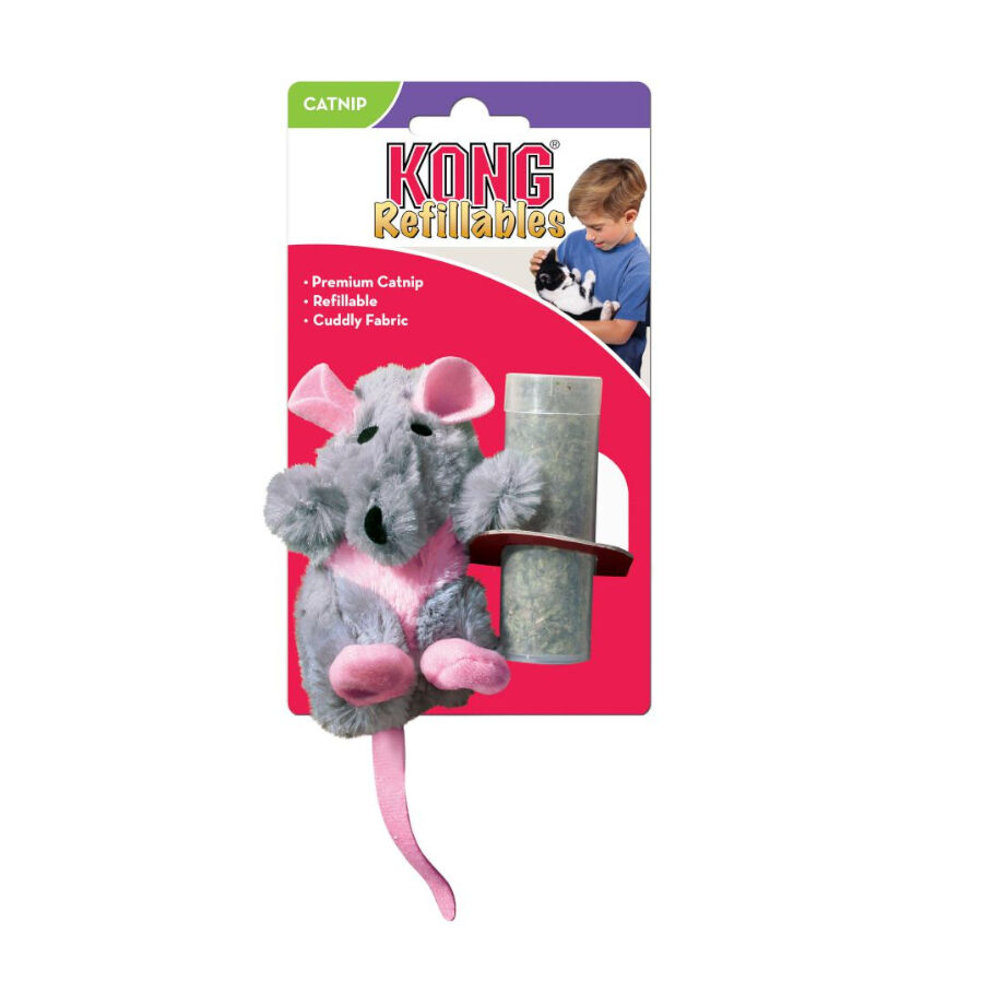 Kong Dr Noys Rat&oacute;n Recargable con Plumas para gatos, , large Imagen numero 1