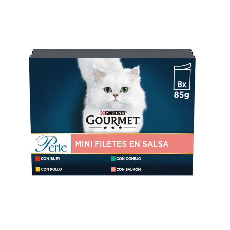 8 sobres x 85 g Gourmet Perle Filetes de Carne en salsa sobre para gatos, , large indicador imagen numero 2