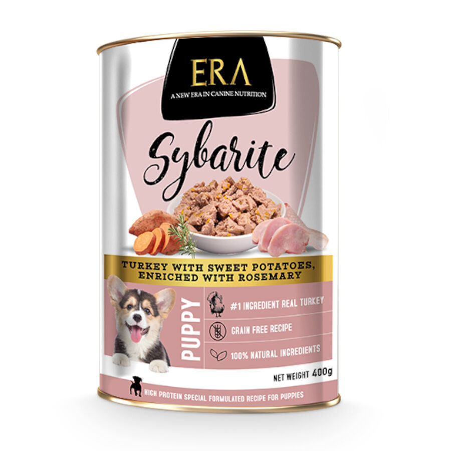 400 g ERA Sybarite Pavo con Batatas y Romero en Pat&eacute; lata para cachorros, , large indicador imagen numero 1