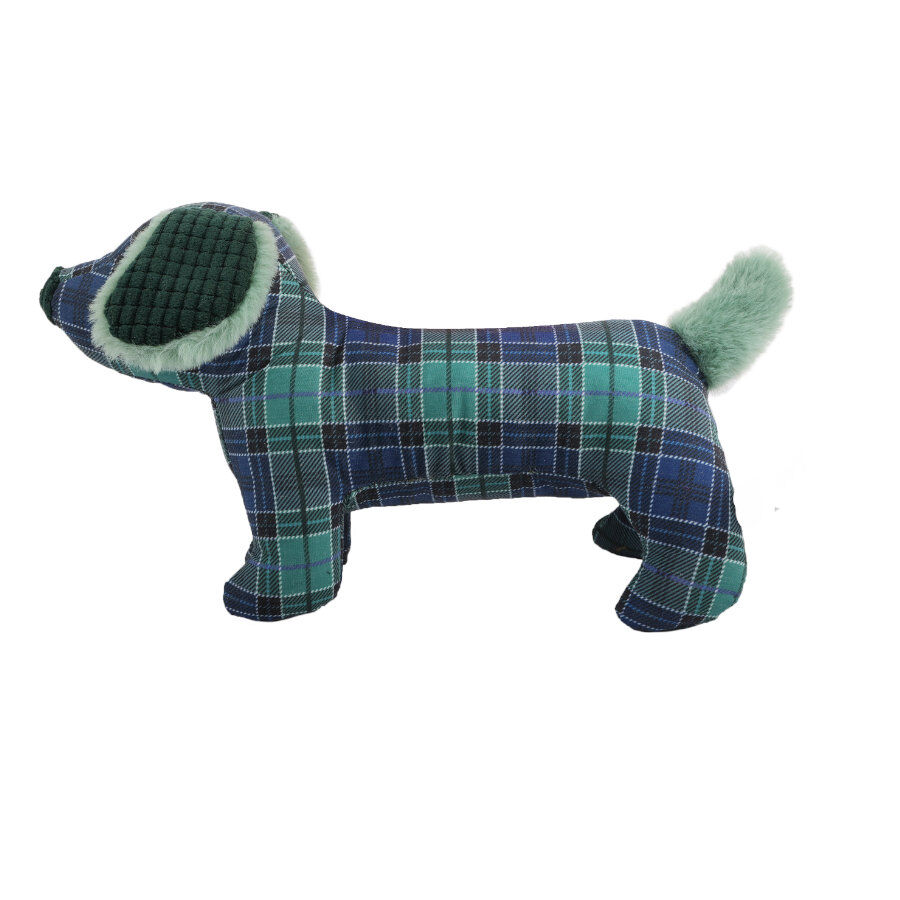 Tootoy! Tartan Dog Cuddler Blue Peluche para perros salchicha, , large indicador imagen numero 2