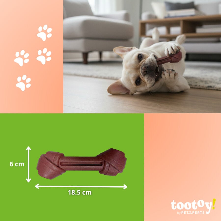 Tootoy! Hueso Mordedor de Bamb&uacute; Sabor Carne Marr&oacute;n para perros, , large indicador imagen numero 4