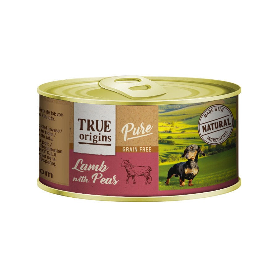 185 g True Origins Pure Cordero con Guisantes lata para perros, , large Imagen numero 1