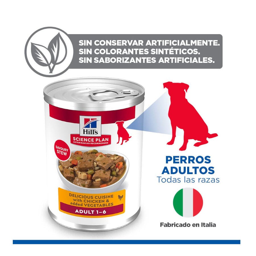 363 g  Hill's Science Plan Adult Estofado con pollo y verduras lata para perros, , large Imagen numero 4