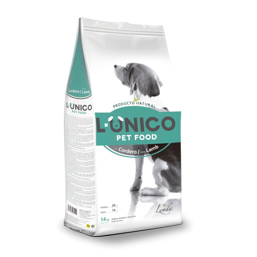 L-&Uacute;nico Cordero pienso para perros
