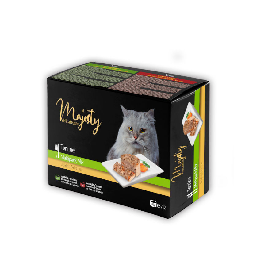 Majesty Adult Mix Terrine lata para gatos &ndash; Pack
