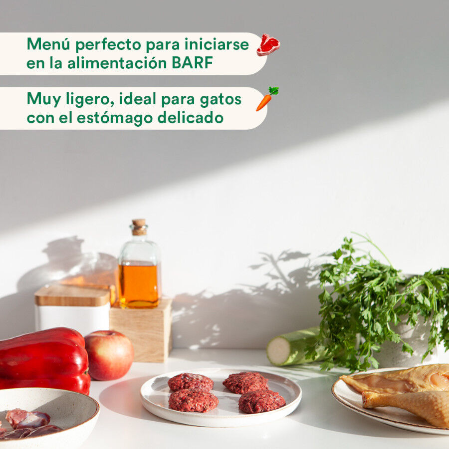 1 kg Wild Balance Men&uacute; Barf pollo con verduras comida congelada para gatos, , large indicador imagen numero 4
