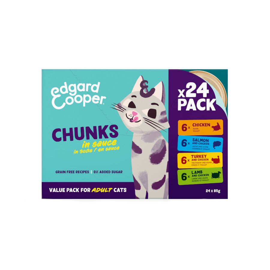 24 latas x 85 g Edgard & Cooper multipack chunks comida para gatos, , large indicador imagen numero 3