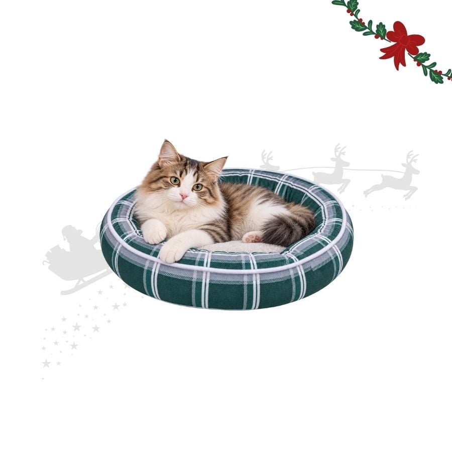 Wonder Christmas Cama Donut Rayas para gatos, , large Imagen numero 1