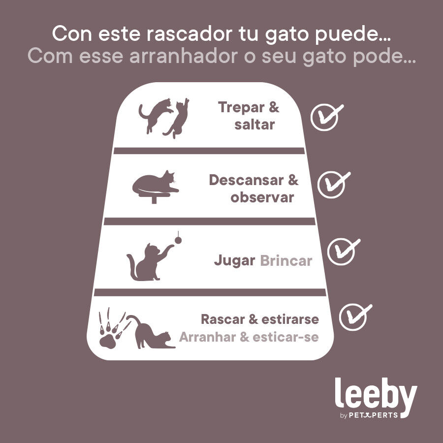 Leeby Boucle Collection &aacute;rbol rascador con cama nido y juguete para gatos, , large Imagen numero 10