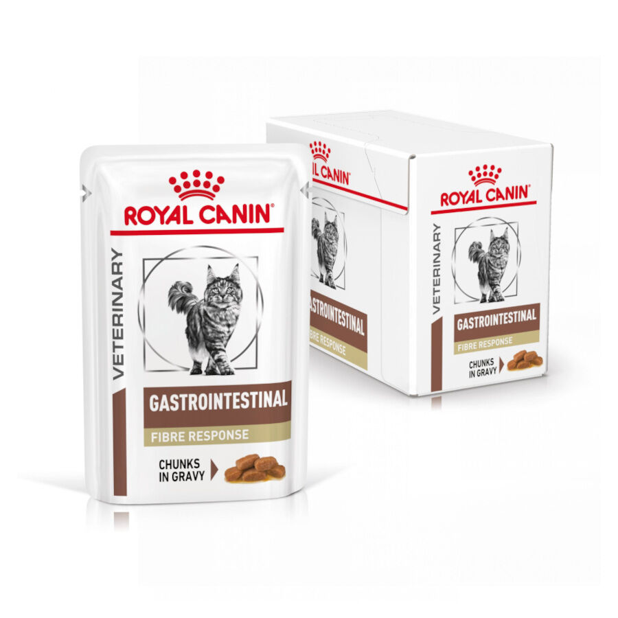 12 sobres x 85 g Royal Canin Gastrointestinal Fibre Response L&aacute;minas en Salsa Sobre para gatos, , large indicador imagen numero 2