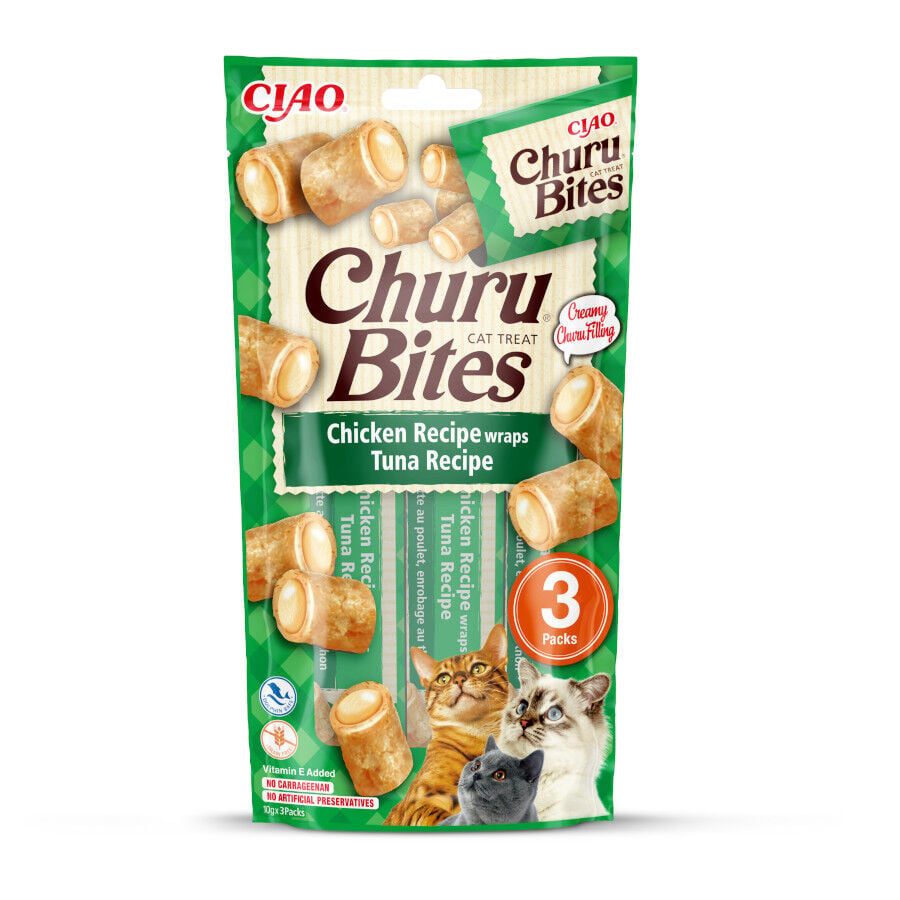 3 sobres x 10 g Churu Bocaditos Bites de At&uacute;n para gatos, , large indicador imagen numero 1