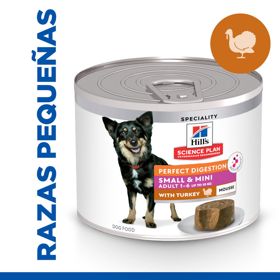 200 g Hill's Science Plan Adult Small & Mini Perfect Digestion Mousse de Pavo lata para perros, , large indicador imagen numero 2