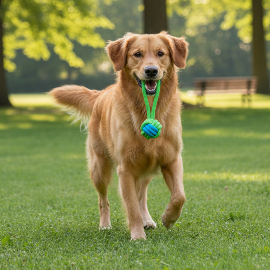 Tootoy! Mordedor de Cuerda con Pelota Verde para perros, , large indicador imagen numero 1