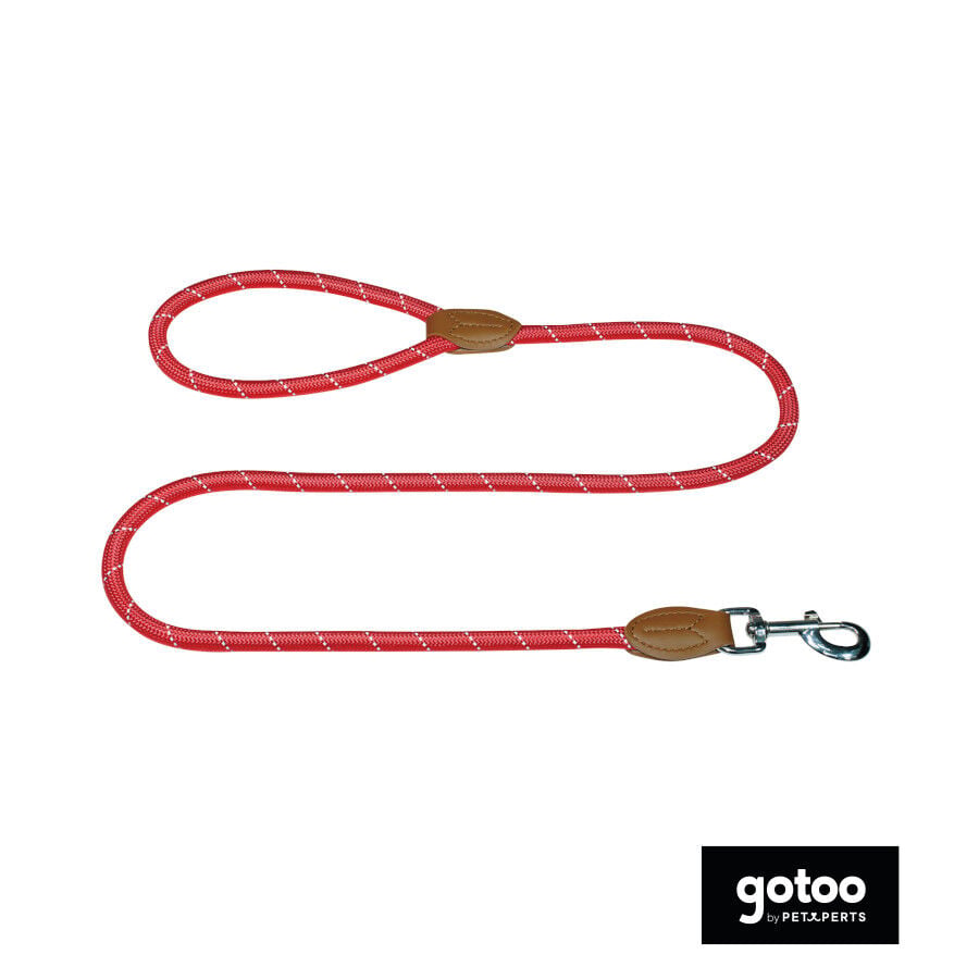 Gotoo Correa de cuerda reflectante roja para perros, , large indicador imagen numero 2
