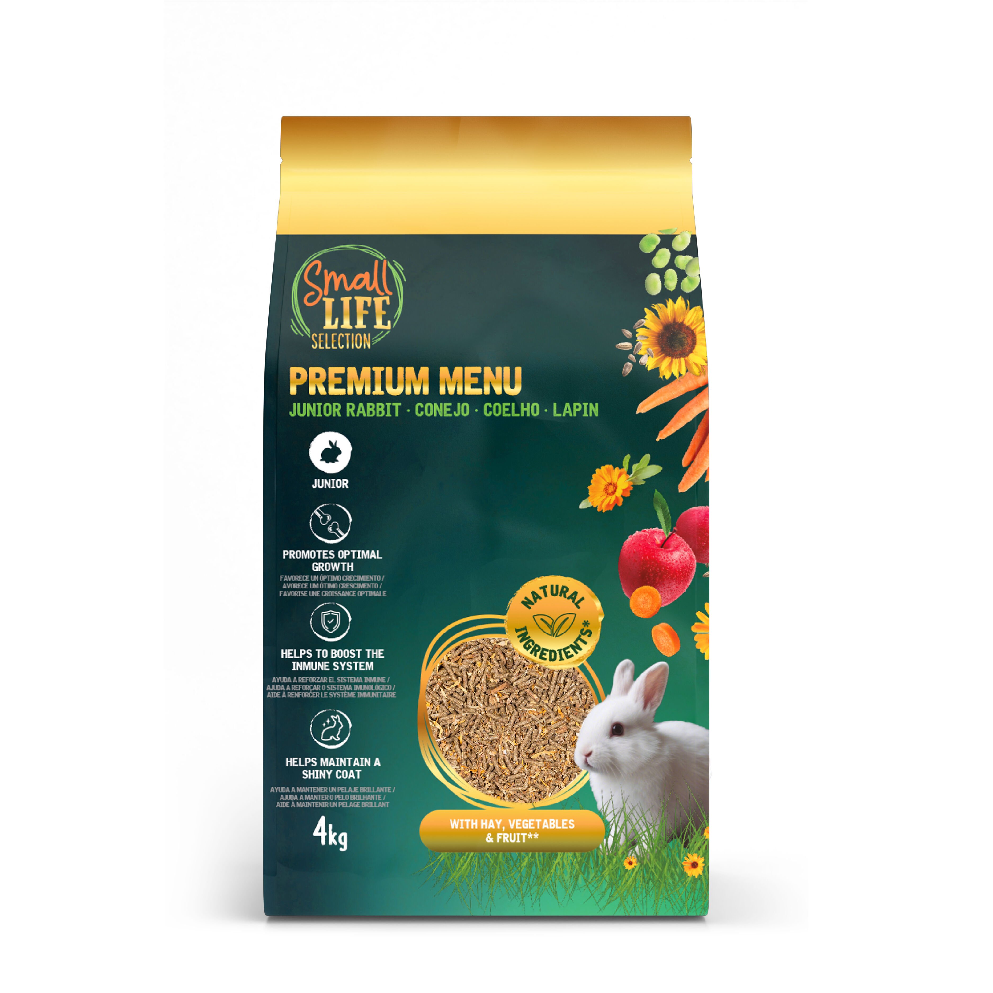 4 kg Small Life Selection Premium Men&uacute; Pienso para conejos junior, , large indicador imagen numero 1