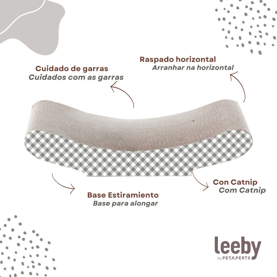 Leeby Remy Rocker rascador horizontal de cart&oacute;n con estampado a cuadros para gatos, , large indicador imagen numero 3