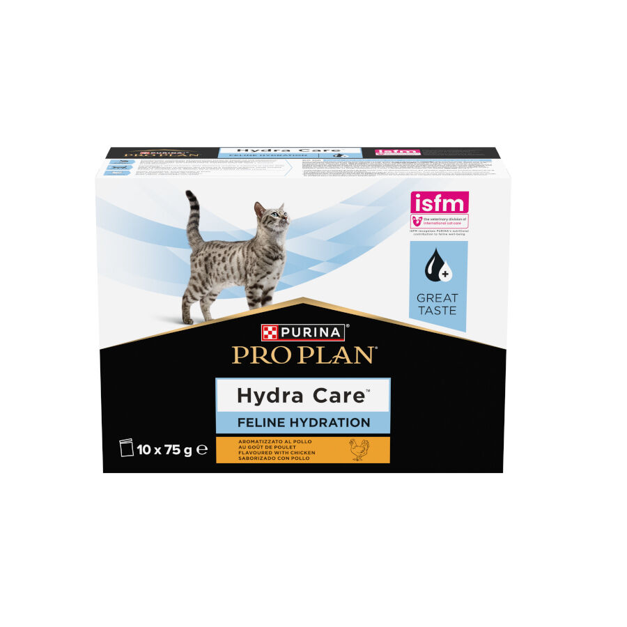 10 sobres x 75 g Pro Plan Veterinary diets Hydra Care Pollo suplemento para gatos, , large indicador imagen numero 1