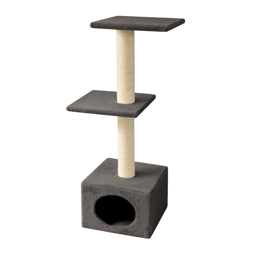 Leeby Colette torre rascador con cama nido gris para gatos, , large Imagen numero 1