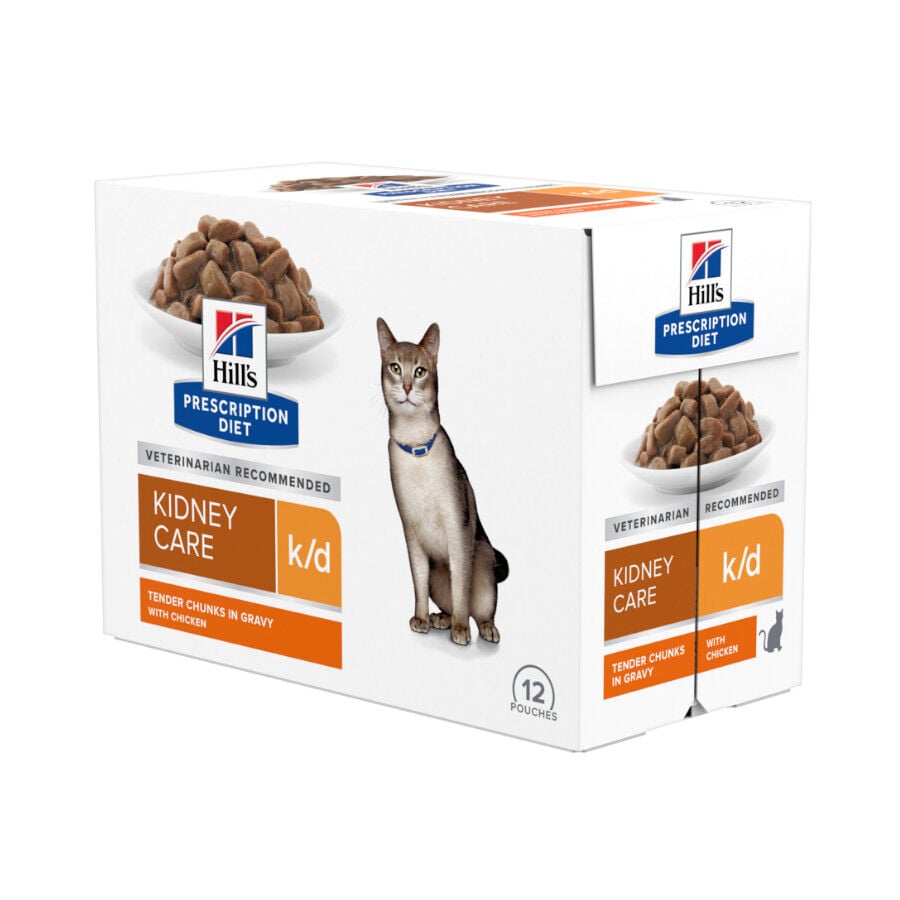 12 sobres x 85 g Hill's Prescription Diet Kidney Care k/d Pollo sobre para gatos, , large Imagen numero 1