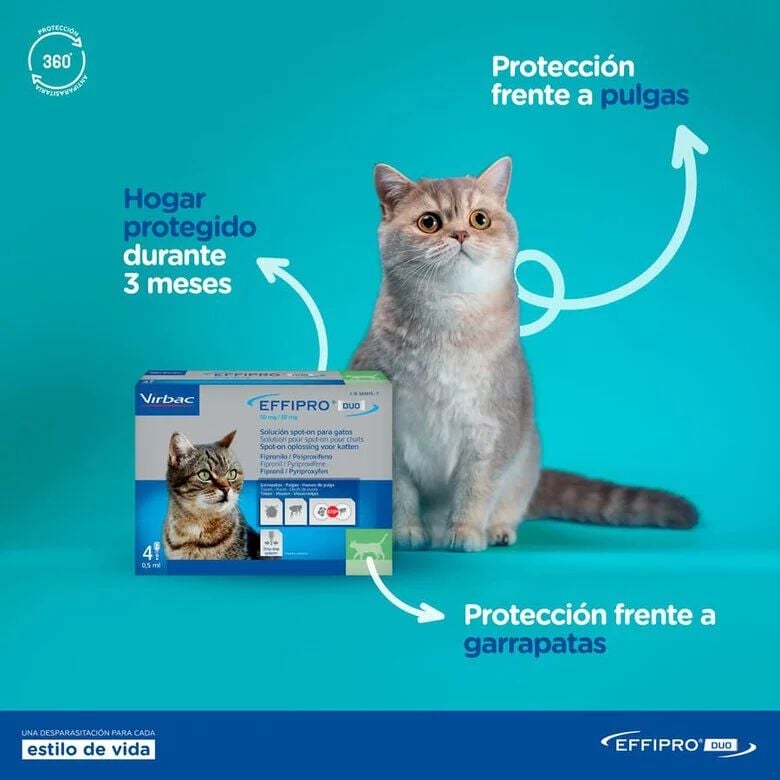 Virbac Effipro Duo Pipetas Antiparasitarias para gatos, , large Imagen numero 2