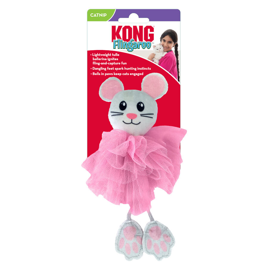 Kong Flingaroo Tutu Rat&oacute;n de Juguete con Cascabel para gatos, , large indicador imagen numero 2