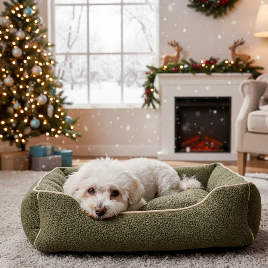 Wonder Christmas Cama Navide&ntilde;a Marr&oacute;n para perros, , large indicador imagen numero 3