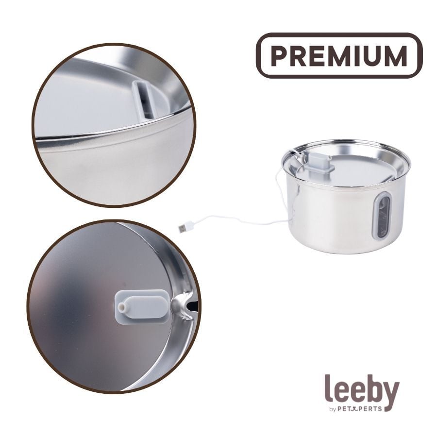 Leeby Fuente de Agua Acero Inoxidable para perros y gatos, , large Imagen numero 3