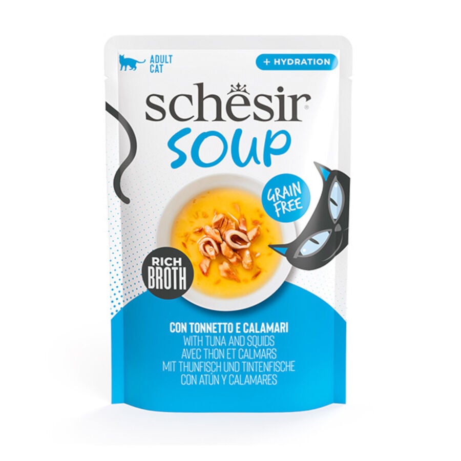 40 g Schesir At&uacute;n y Calamar en Sopa sobre para gatos, , large Imagen numero 1