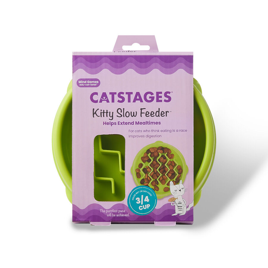 Catstages Cat Fun Comedero Lento Verde para gatos, , large Imagen numero 7