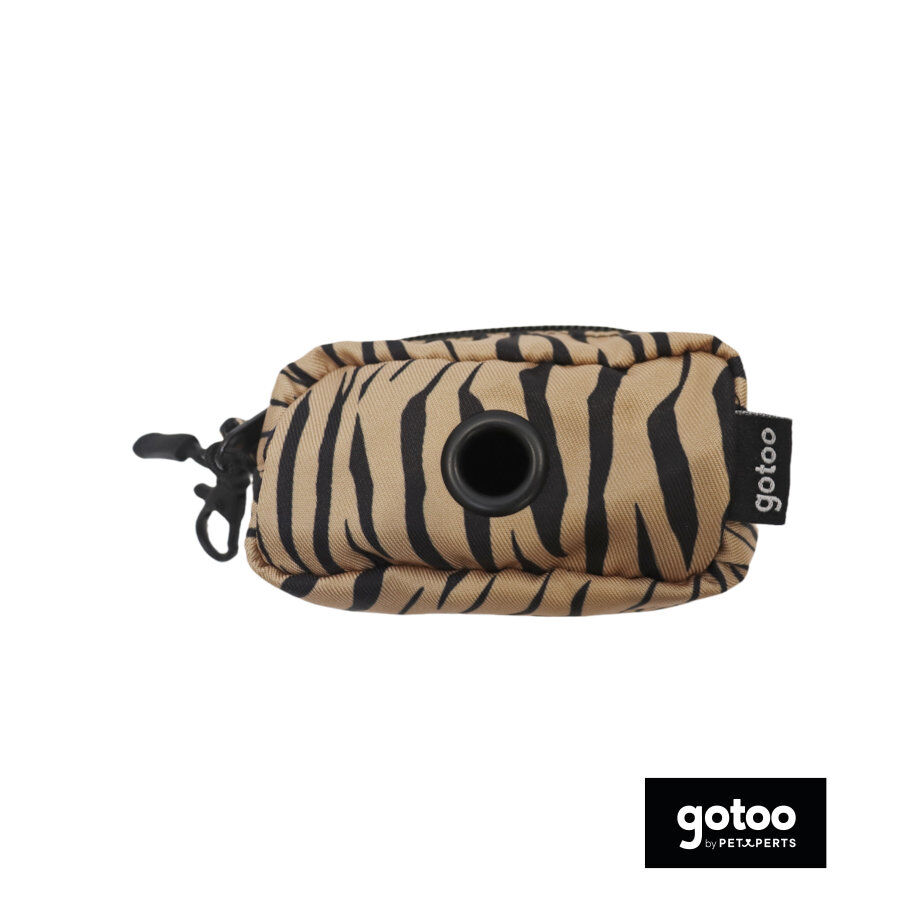 Gotoo Porta bolsas estampado tigre marr&oacute;n para perros, , large indicador imagen numero 2