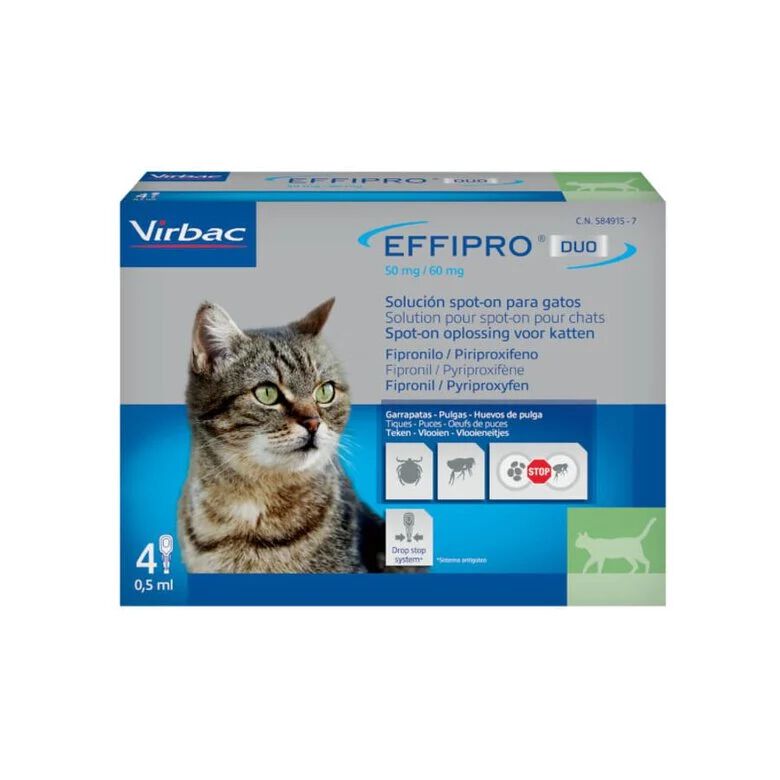Virbac Effipro Duo Pipetas Antiparasitarias para gatos, , large indicador imagen numero 1