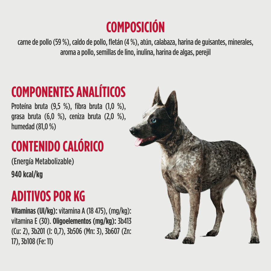 340 g Nulo Ternera Pollo con Flet&aacute;n Pat&eacute; en Lata para perros, , large indicador imagen numero 2