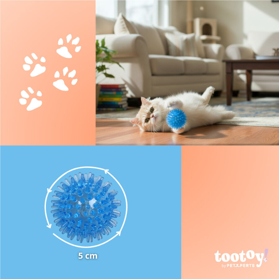 Tootoy! Pelota de Goma Luminosa Azul para gatos, , large Imagen numero 4