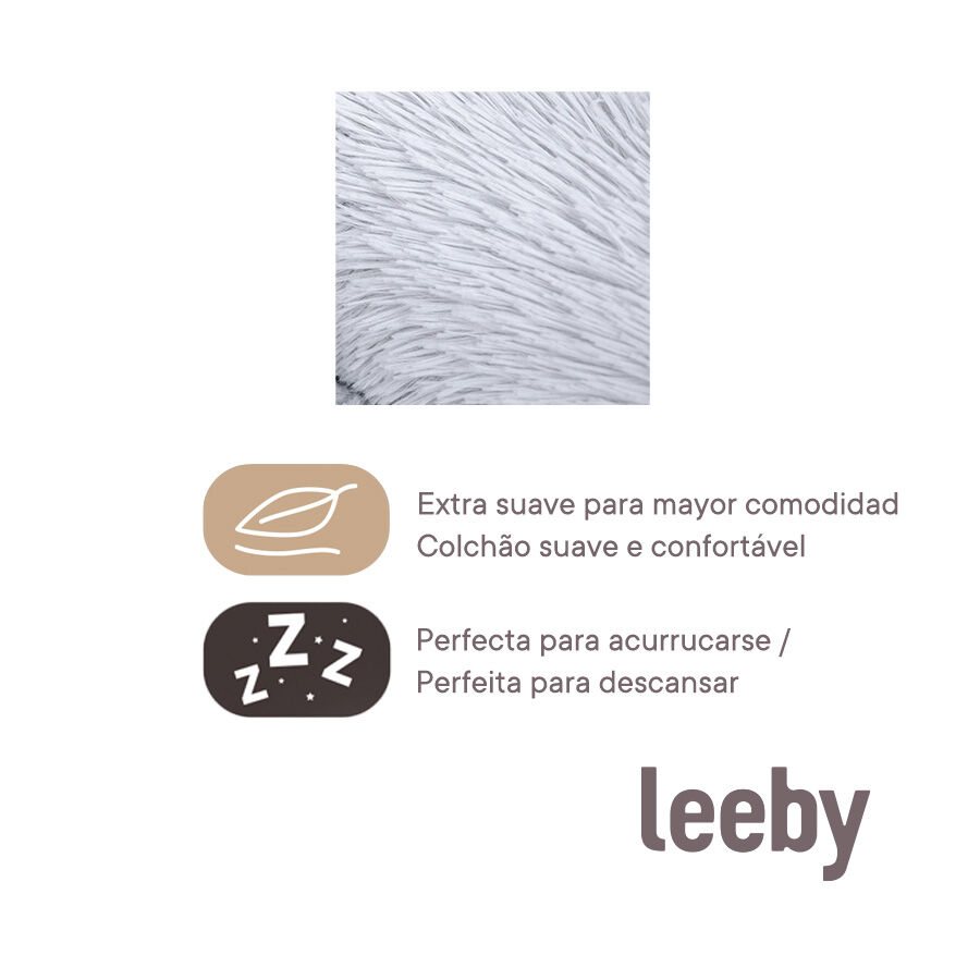 Leeby Cama suave de terciopelo gris para perros, , large Imagen numero 3