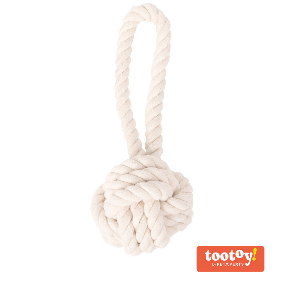 Tootoy! Pull Natural Rope Ball pelota de cuerda con asa para perros, , large indicador imagen numero 1