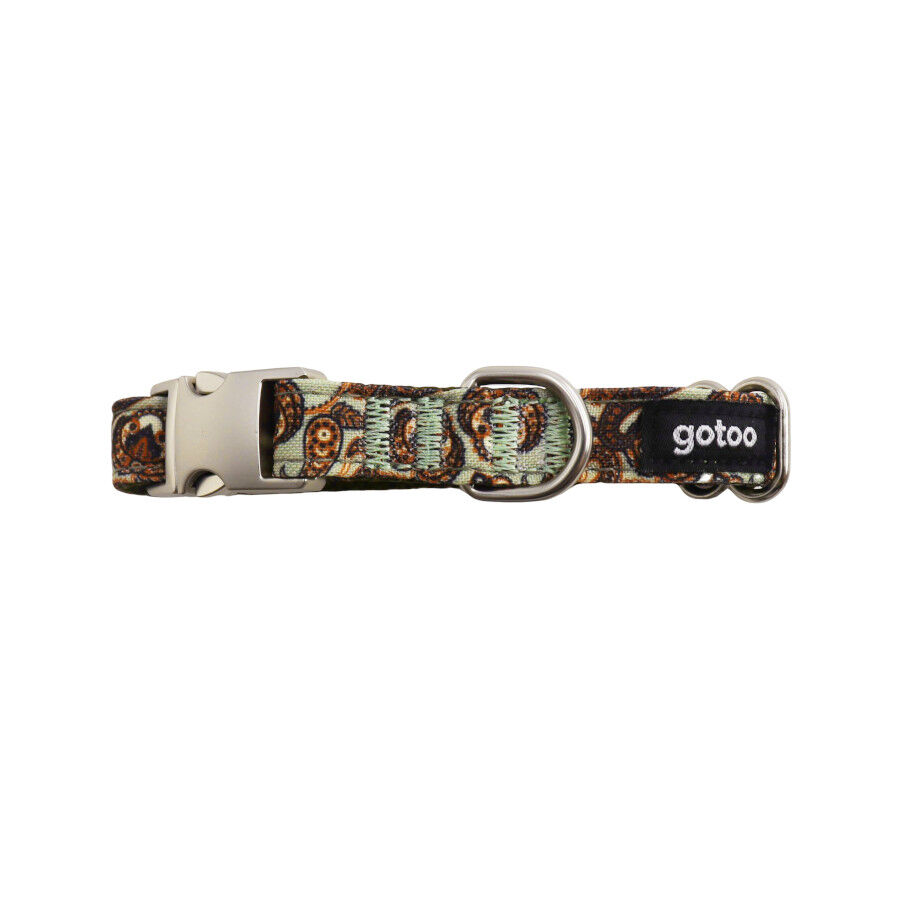 Gotoo Collar estampado cachemira caqui para perros, , large Imagen numero 1