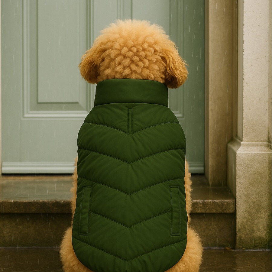 Outech Puffer verde con bolsillos para perros, , large indicador imagen numero 3
