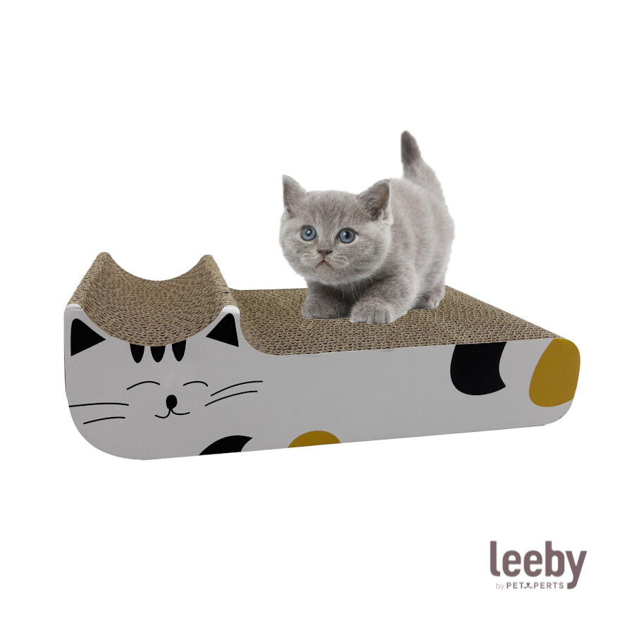 Leeby Kira tabla rascador de cart&oacute;n blanco para gatos
