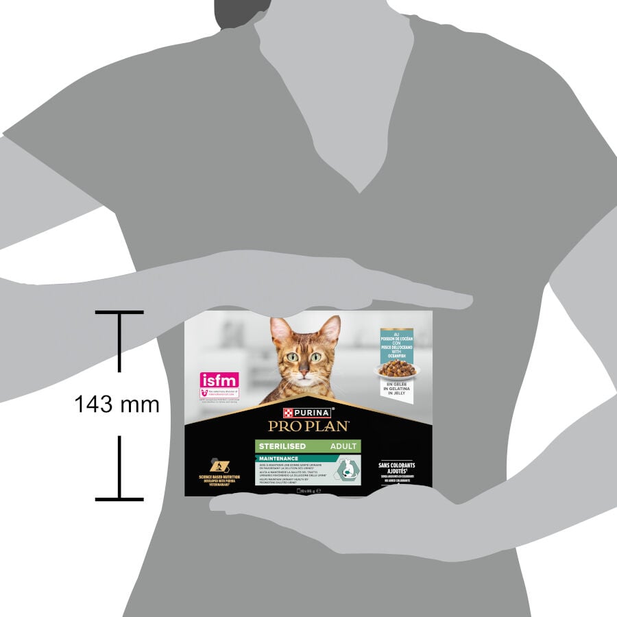 10 sobres x 85 g Pro Plan Adult Sterilised Pescado Sobre en Gelatina para gatos, , large Imagen numero 3
