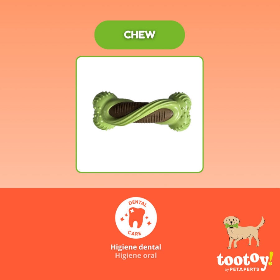 Tootoy! Hueso Mordedor Dental Verde y Marr&oacute;n para perros, , large indicador imagen numero 3
