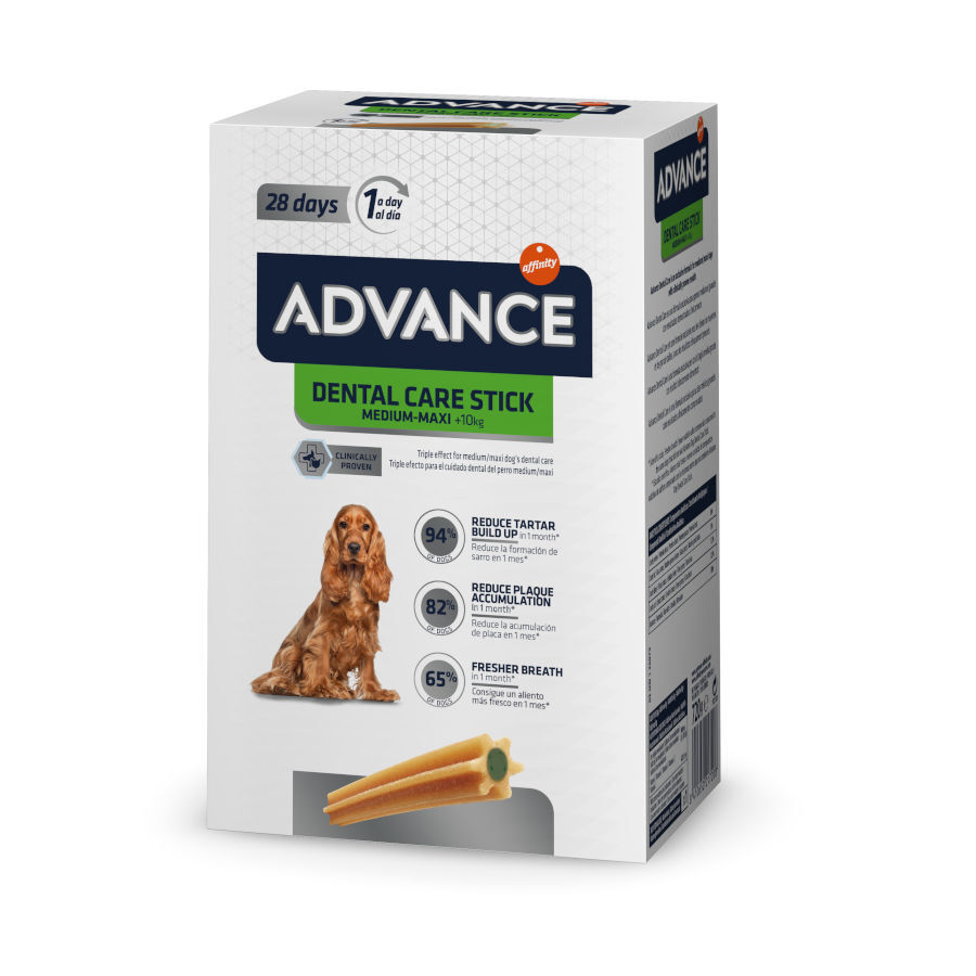 28 barritas Advance Dental Care Stick Medium y Maxi snack para perros, , large Imagen numero 1