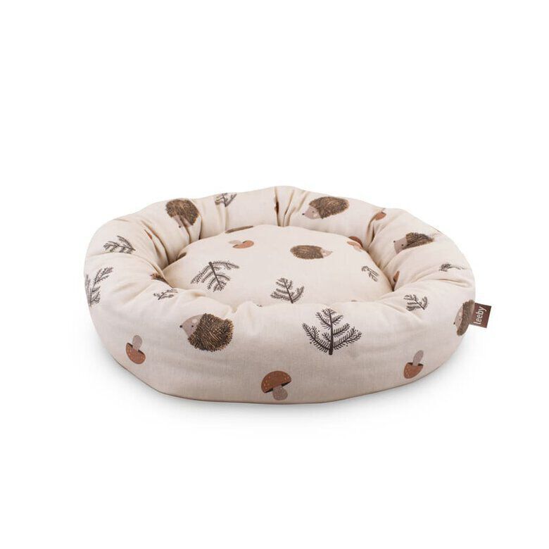 Leeby Cama Donut Antideslizante Blanca con Erizos para gatos, , large indicador imagen numero 1