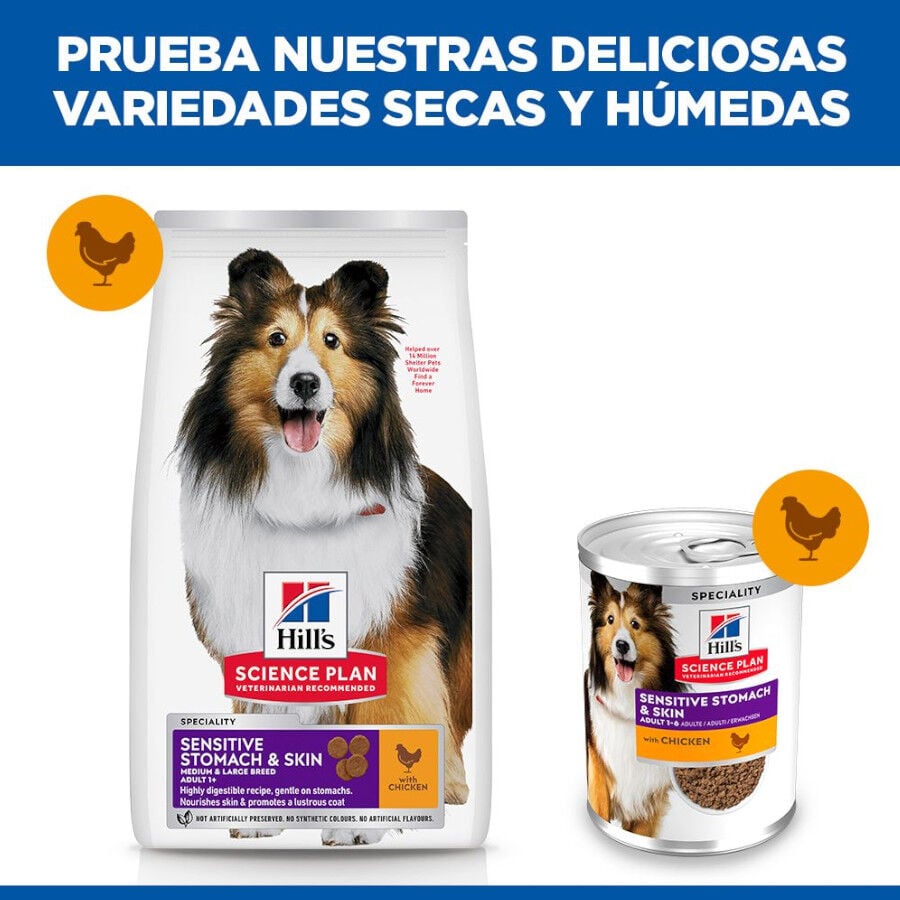 14 kg Hill's Science Plan Sensitive Stomach y skin Adult Pollo pienso para perros, , large Imagen numero 4