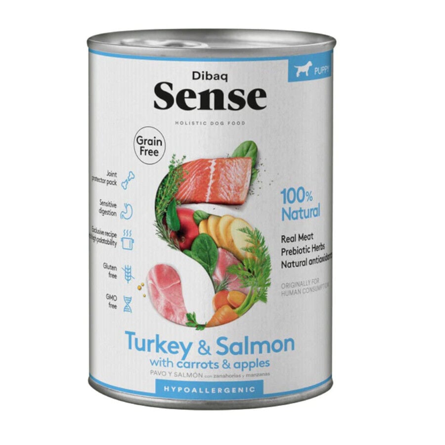 Dibaq Sense Grain Free Puppy Pavo & Salm&oacute;n lata para perros