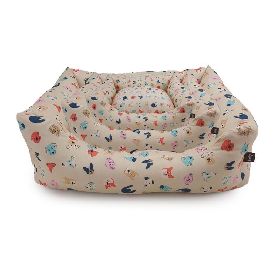 Leeby Cama Beige Estampado C&oacute;mic para perros, , large Imagen numero 1