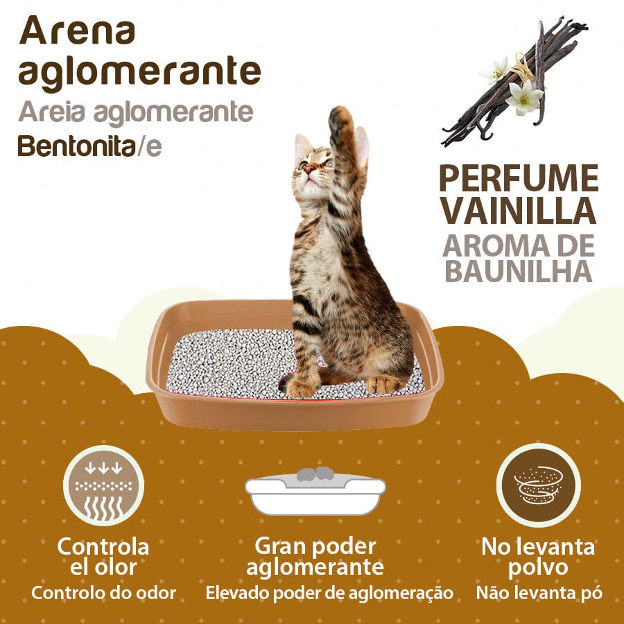 10 L TK-Pet Arena Aglomerante de Bentonita con aroma de vainilla para gatos, , large indicador imagen numero 3