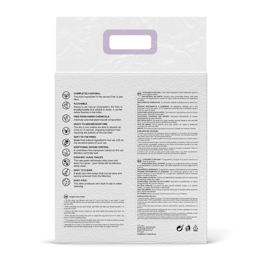 6 L Happy Meow Natural Tofu Aglomerante Lavanda para gatos, , large indicador imagen numero 3