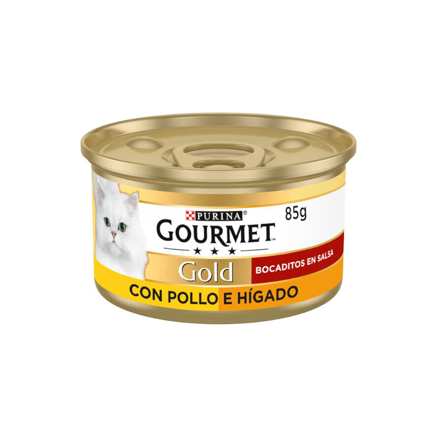 Gourmet Gold Pollo e H&iacute;gado en salsa lata para gatos