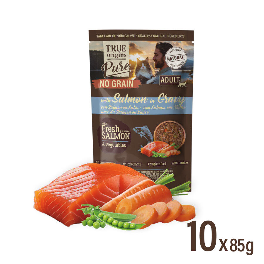 40 sobres x 85 g True Origins Pure Carne y Pescado Sobre para gatos &ndash; Multipack, , large indicador imagen numero 3